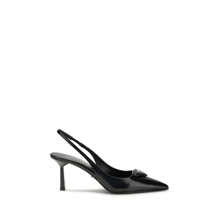 Prada Black Calf Leather Bos Taurus High Heel Pumps