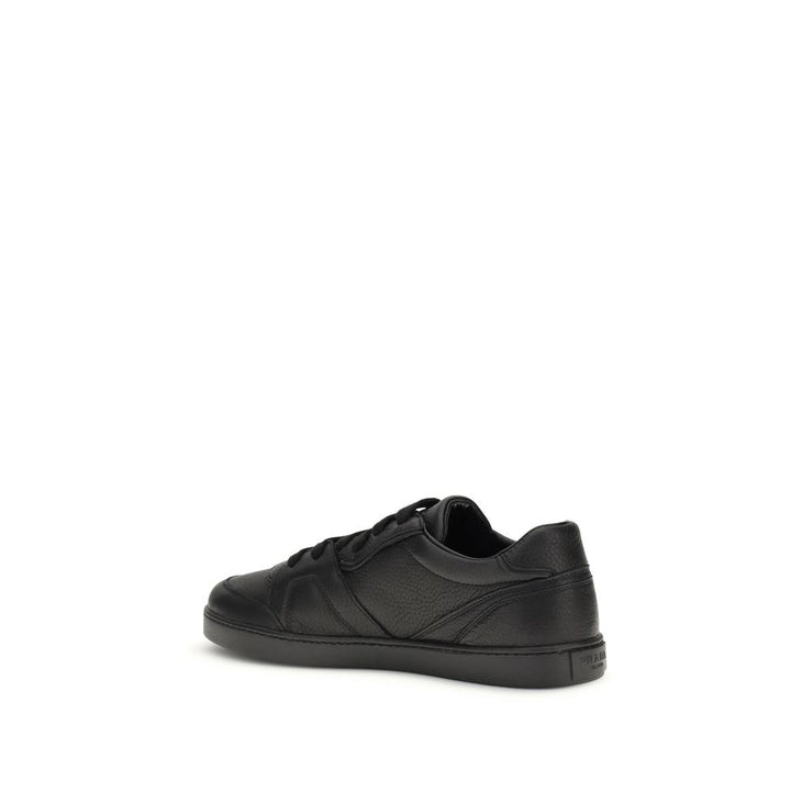 Prada Black Calf Leather Bos Taurus Sneakers