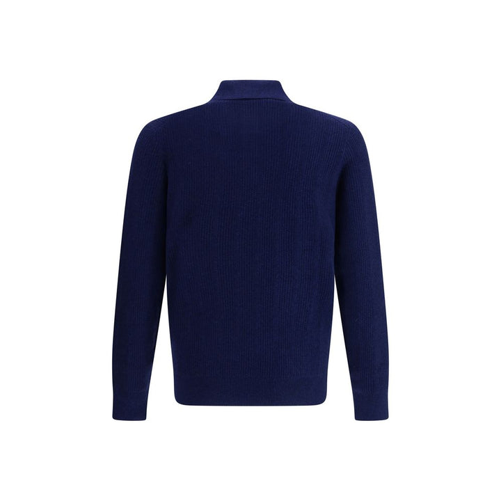 Brunello Cucinelli Blue Cashmere Polo Shirt