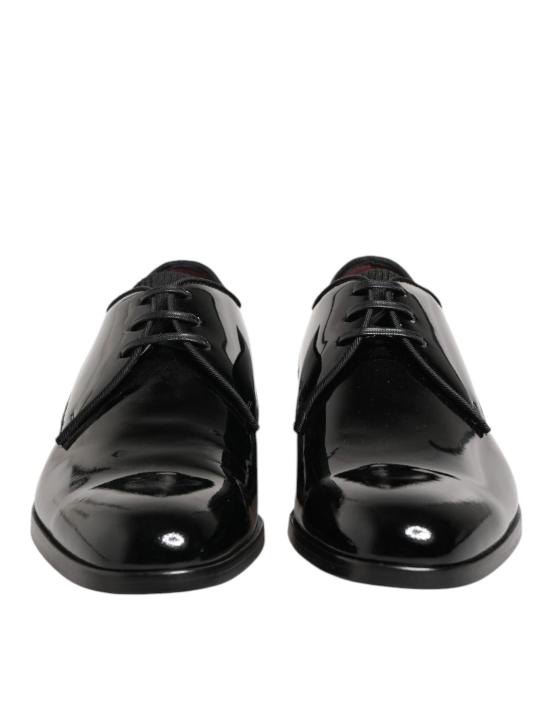 Dolce & Gabbana Black Calfskin Leather Derby Dress Shoes