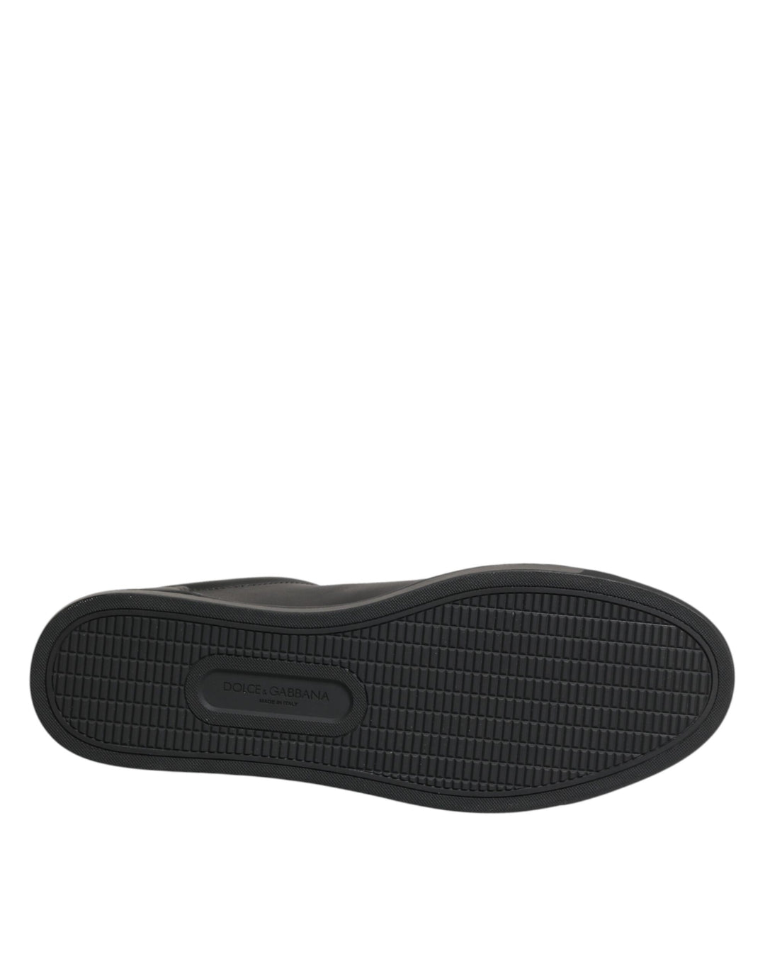 Dolce & Gabbana Black Leather Heart Embellished Sneakers Shoes