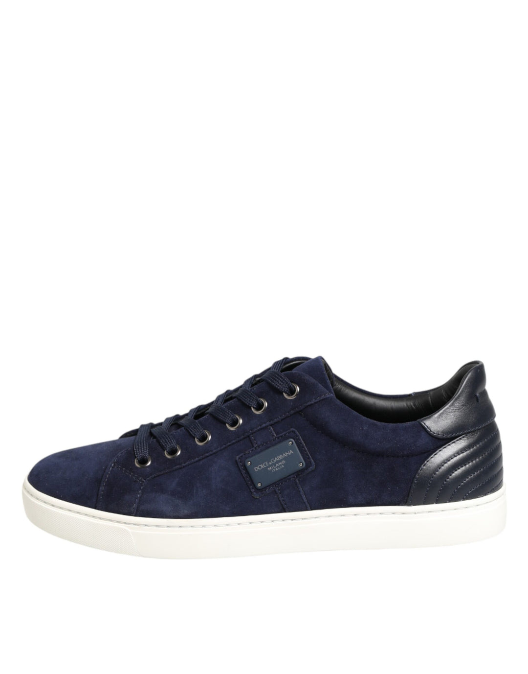 Dolce & Gabbana Blue Leather Suede Low Top Sneakers Shoes