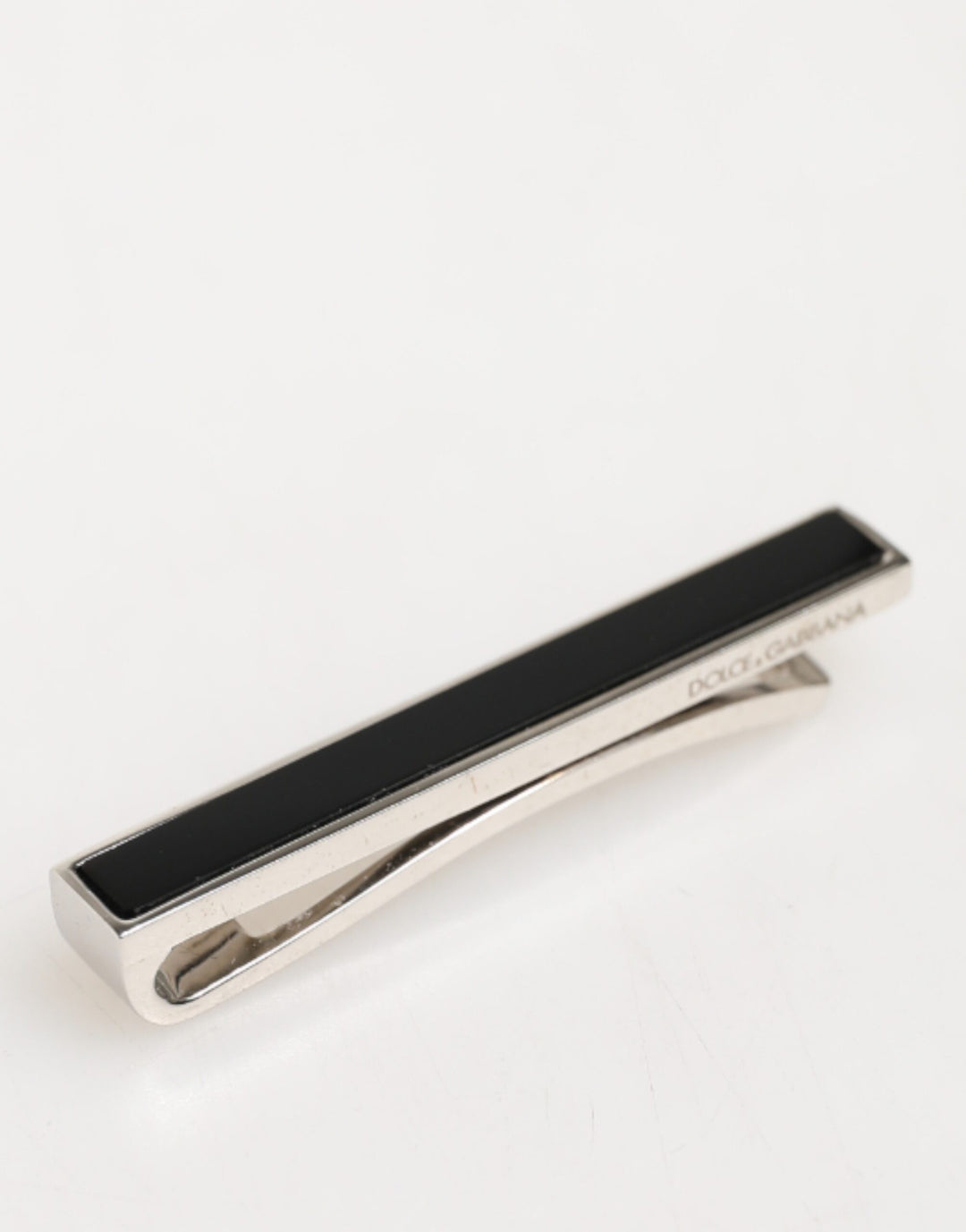Dolce & Gabbana Silver Tone Brass Logo Branded Men Accessory Tie Clip Bar