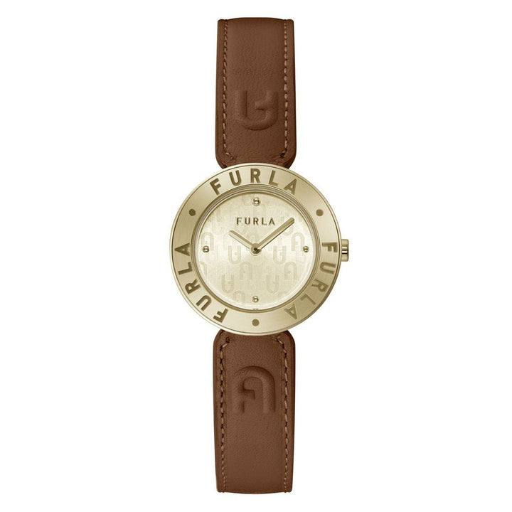 Furla Brown Leather Dress Watch
