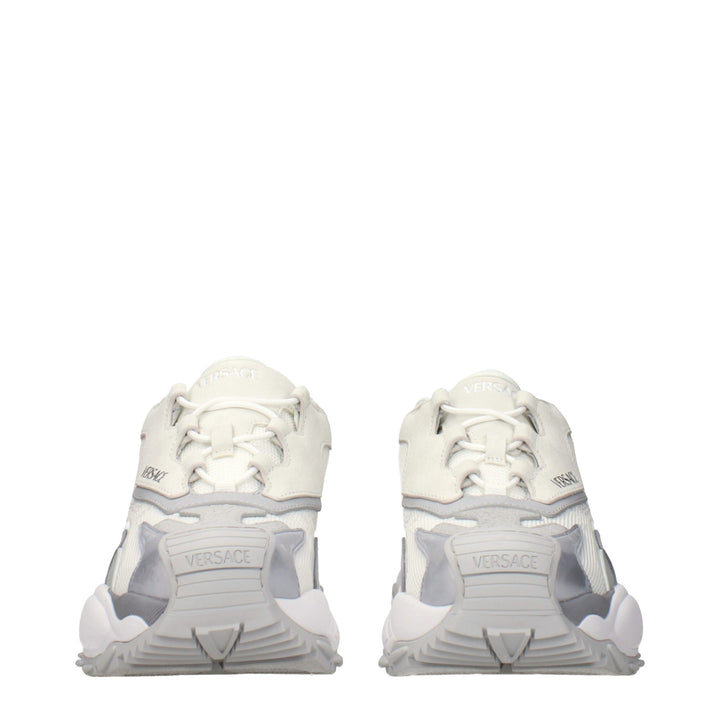 Versace White Fabric Chunky Sneakers