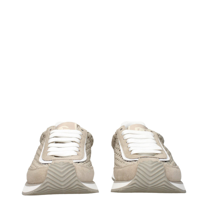 Dolce & Gabbana Beige Fabric Low Top Sneakers