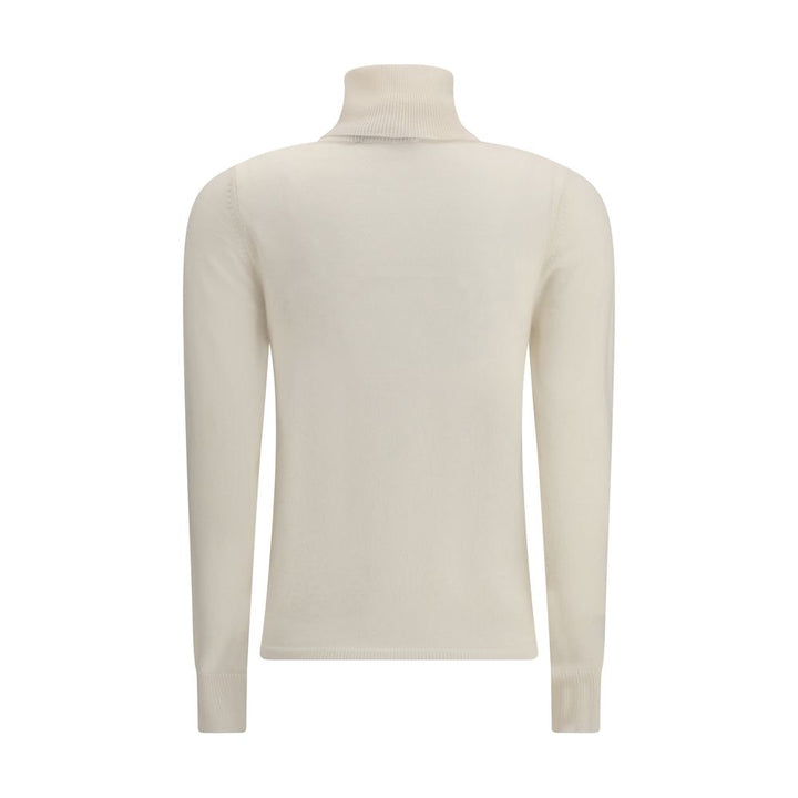 Max Mara White Wool Turtleneck