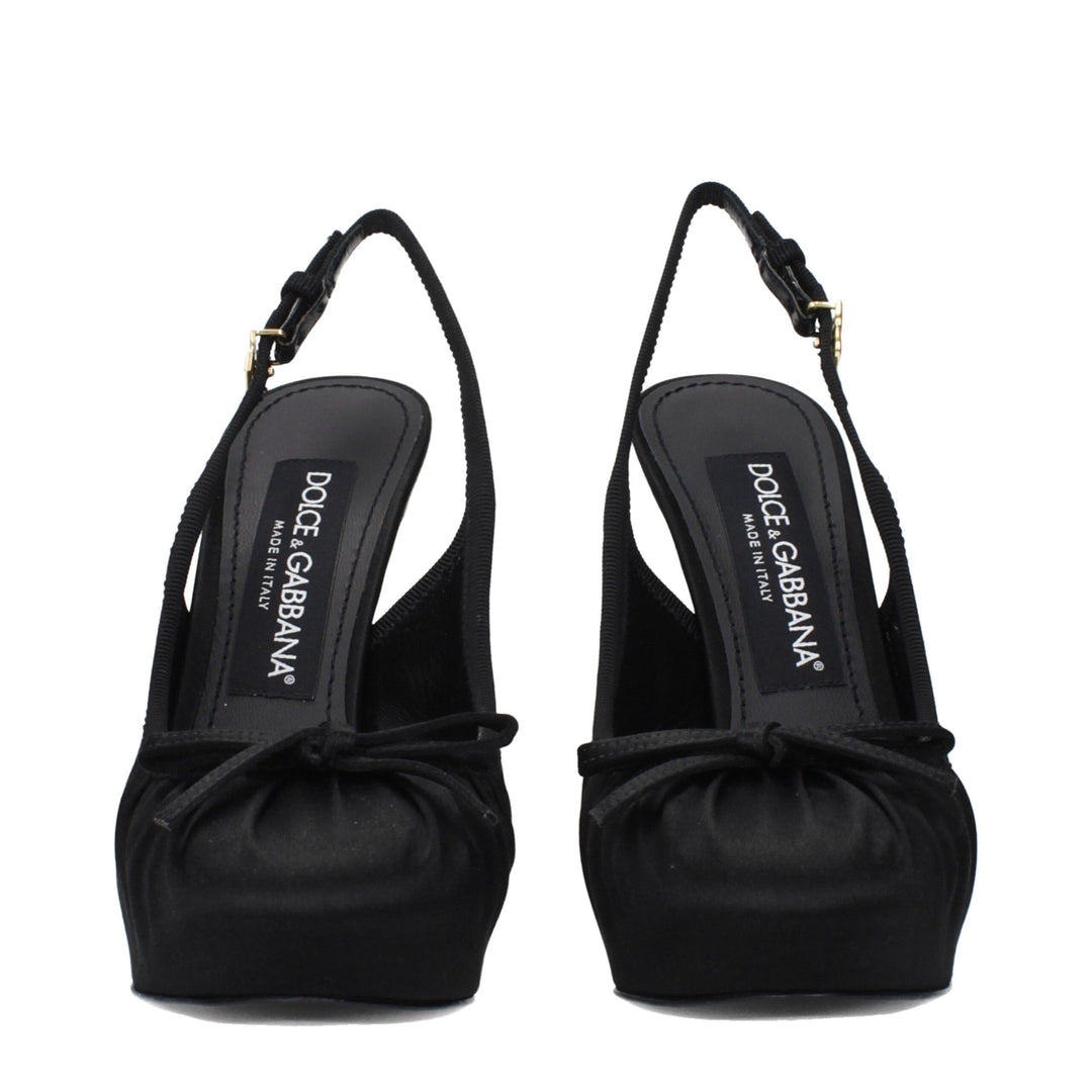 Dolce & Gabbana Black Satin High Heel Pumps