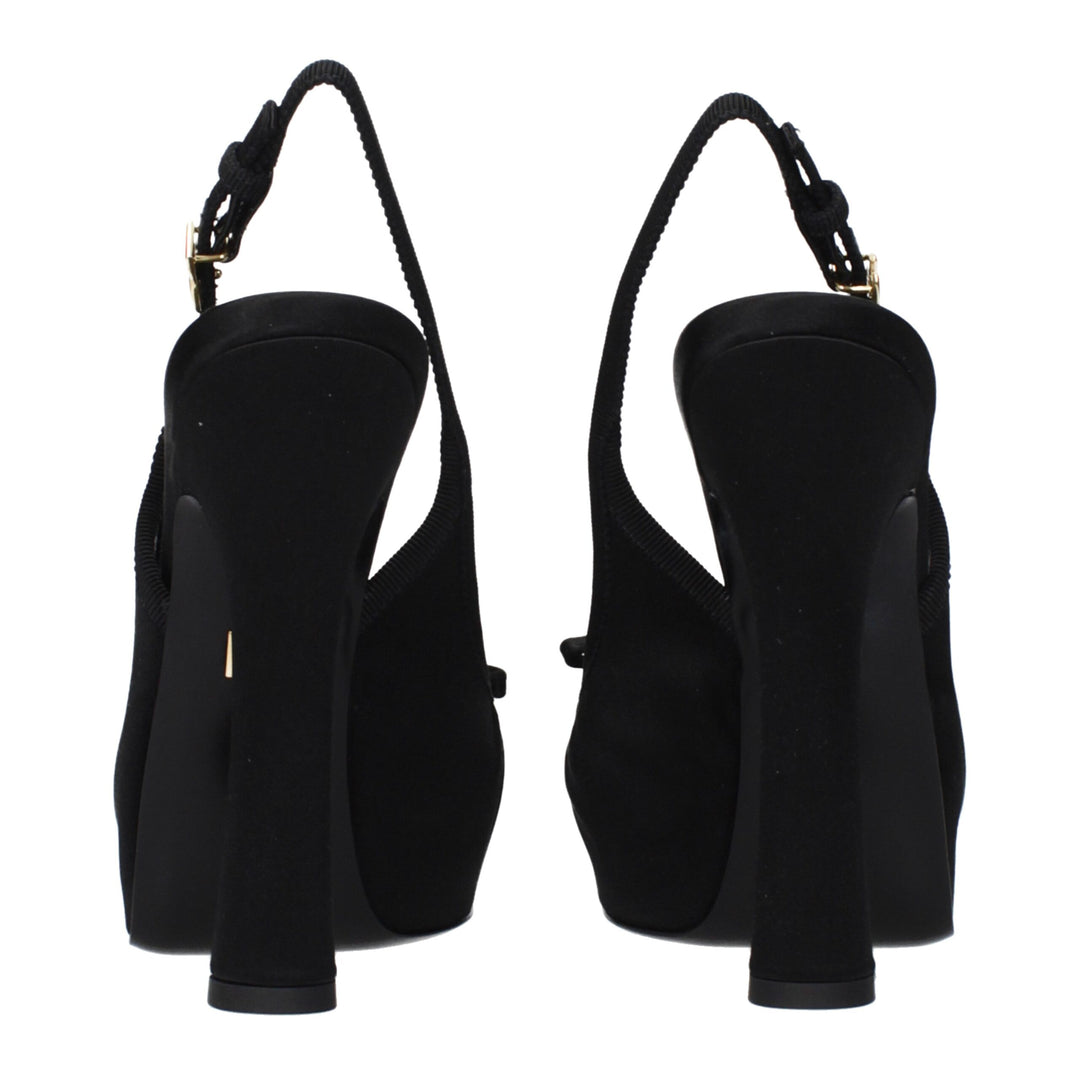 Dolce & Gabbana Black Satin High Heel Pumps