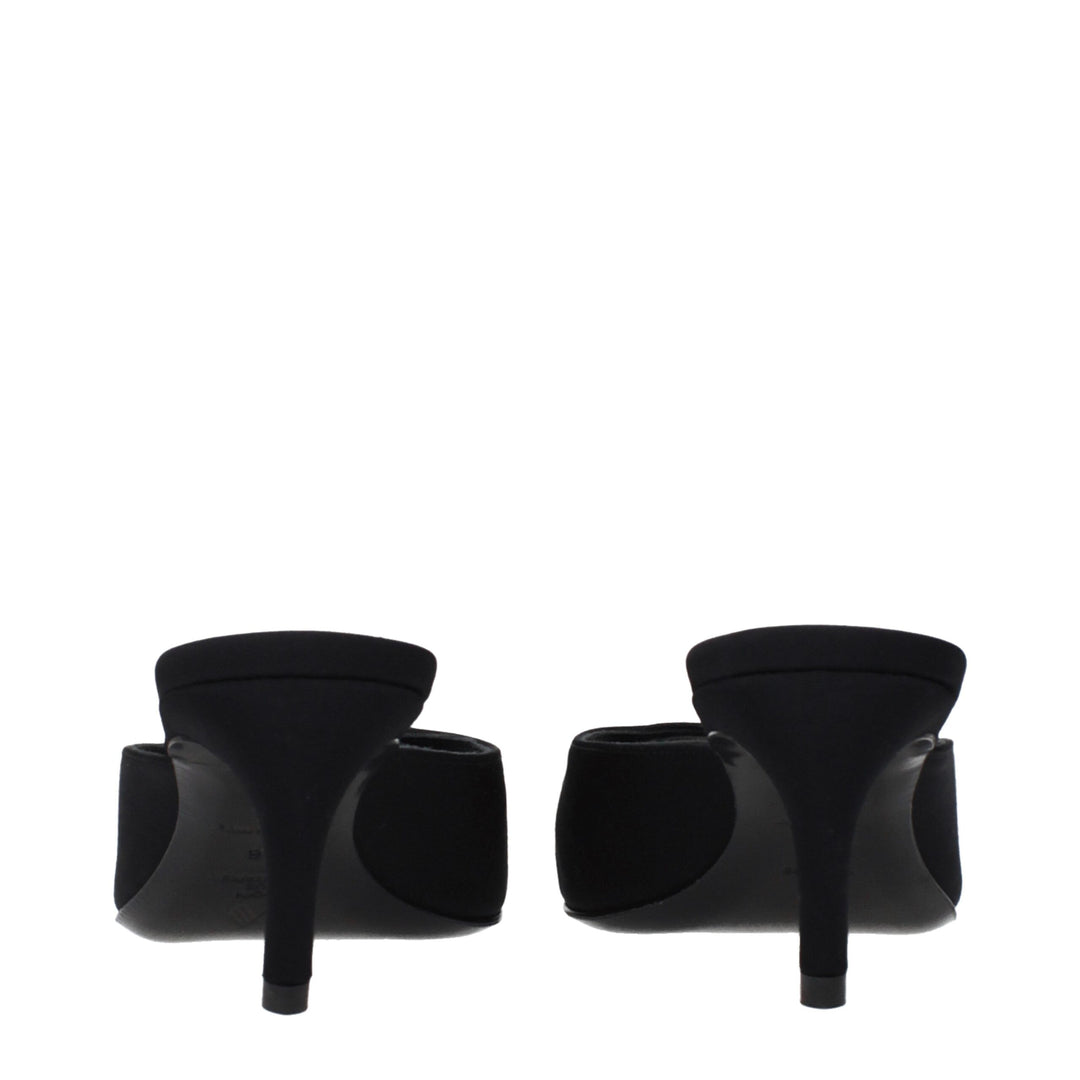 The Attico Black Fabric Flat Sandals