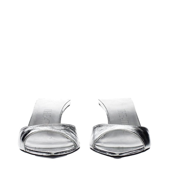 The Attico Gray Leather Sandals