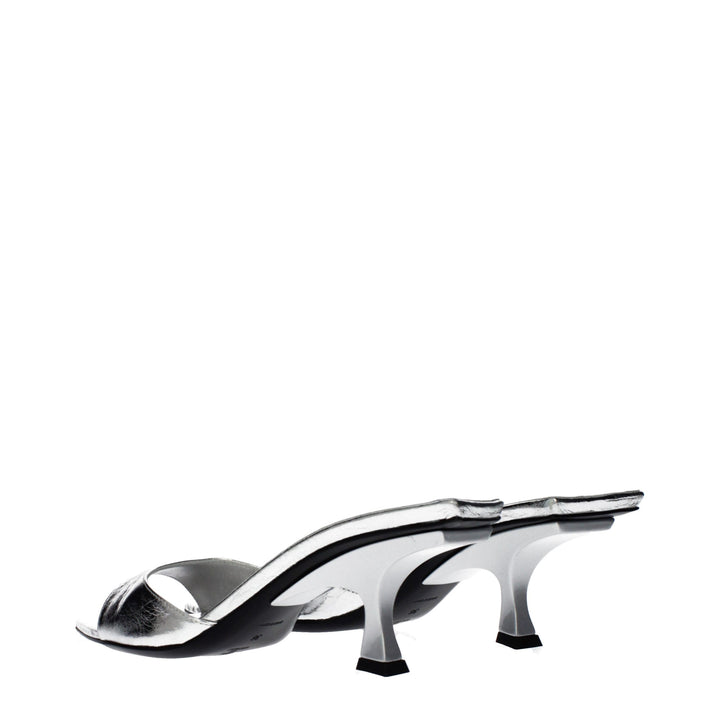 The Attico Gray Leather Sandals