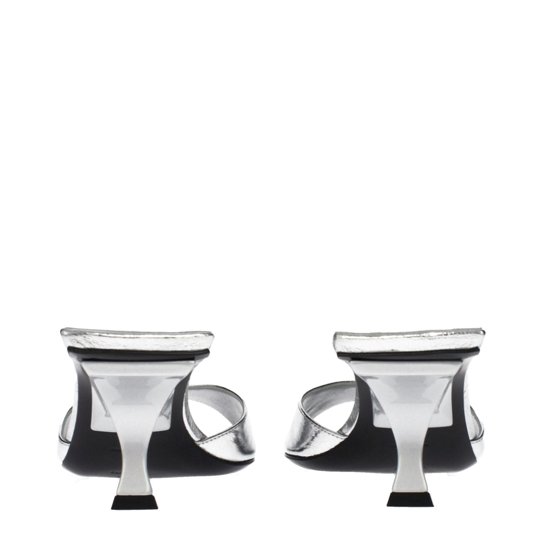 The Attico Gray Leather Sandals