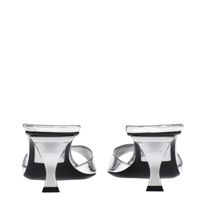 The Attico Gray Leather Sandals