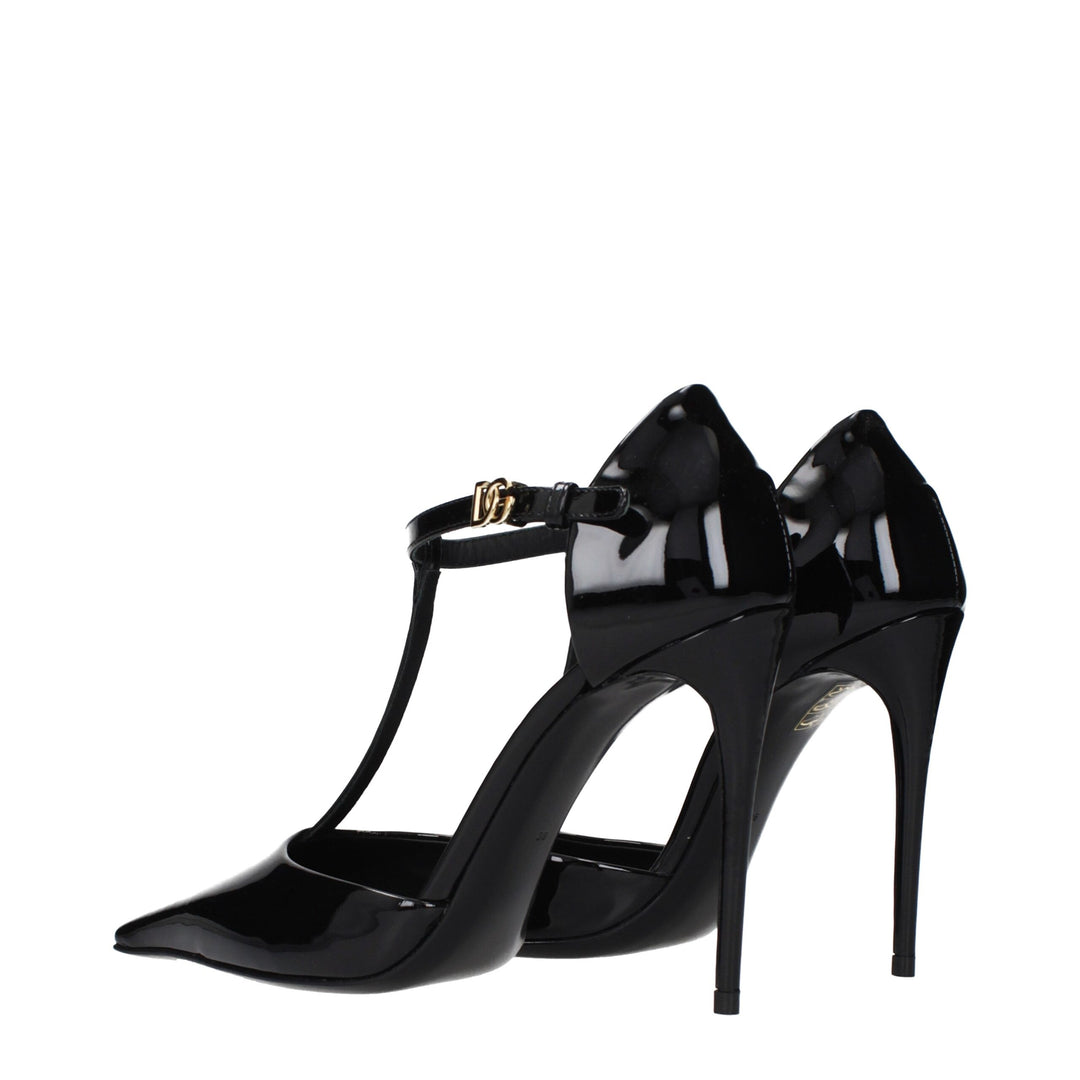 Dolce & Gabbana Black Leather High Heel Pumps