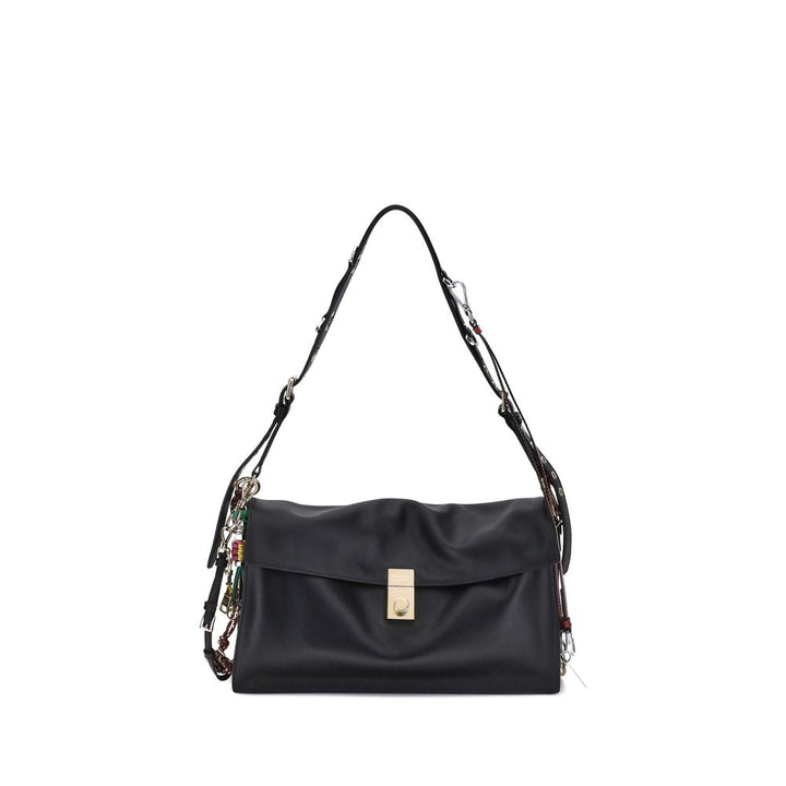 Prada Black Calf Leather Bos Taurus Shoulder Bag