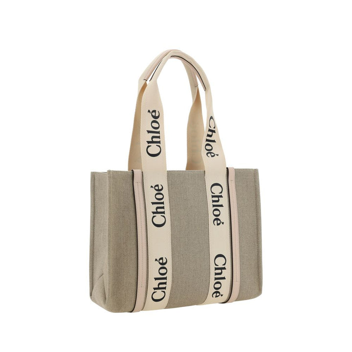 Chloé Beige Linen Shoulder Bag