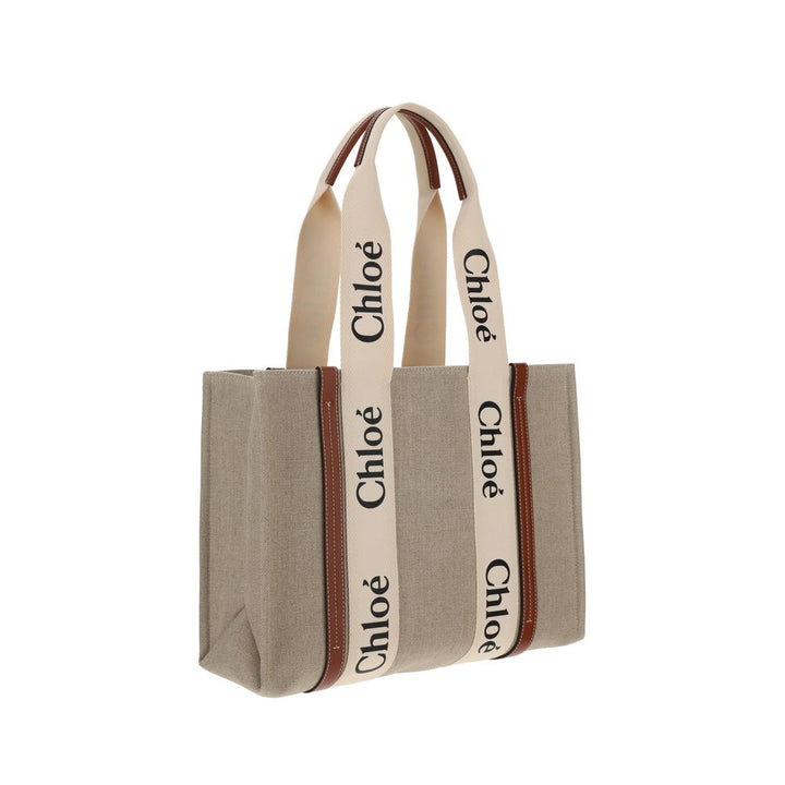 Chloé Beige Linen Shoulder Bag