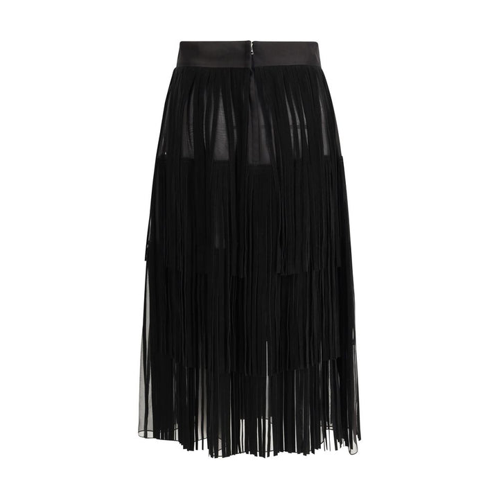 Dolce & Gabbana Black Silk Long Skirt