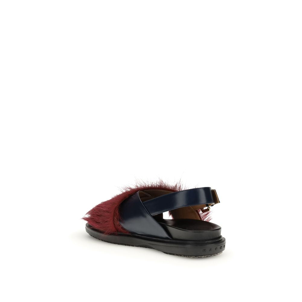 Marni Multicolor Calf Leather Bos Taurus Flat Sandals