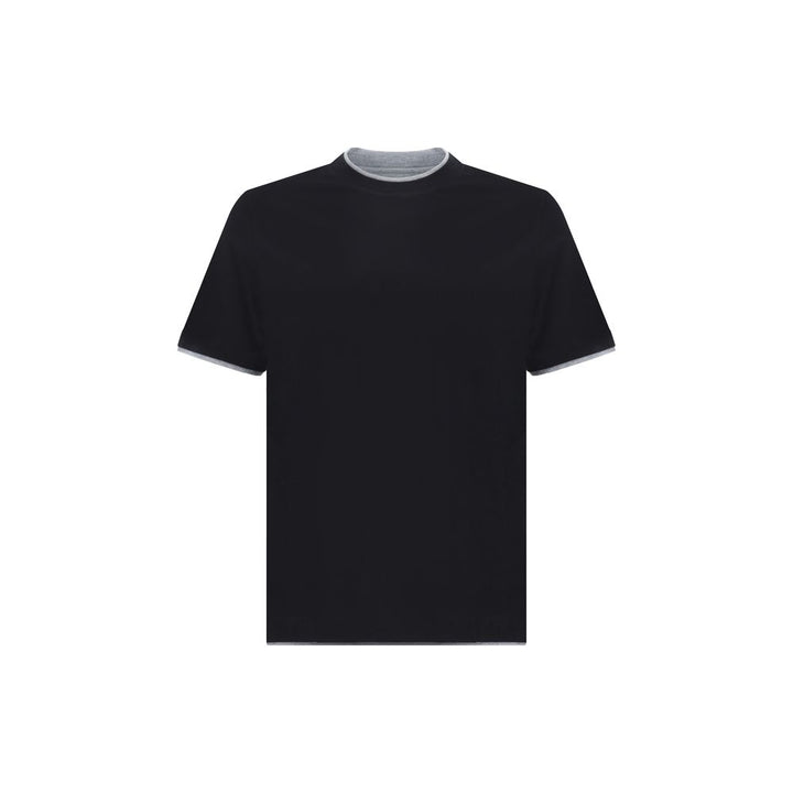 Brunello Cucinelli Black Cotton T-Shirt