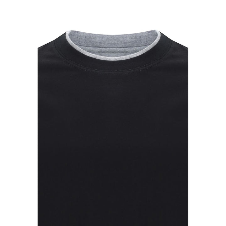 Brunello Cucinelli Black Cotton T-Shirt
