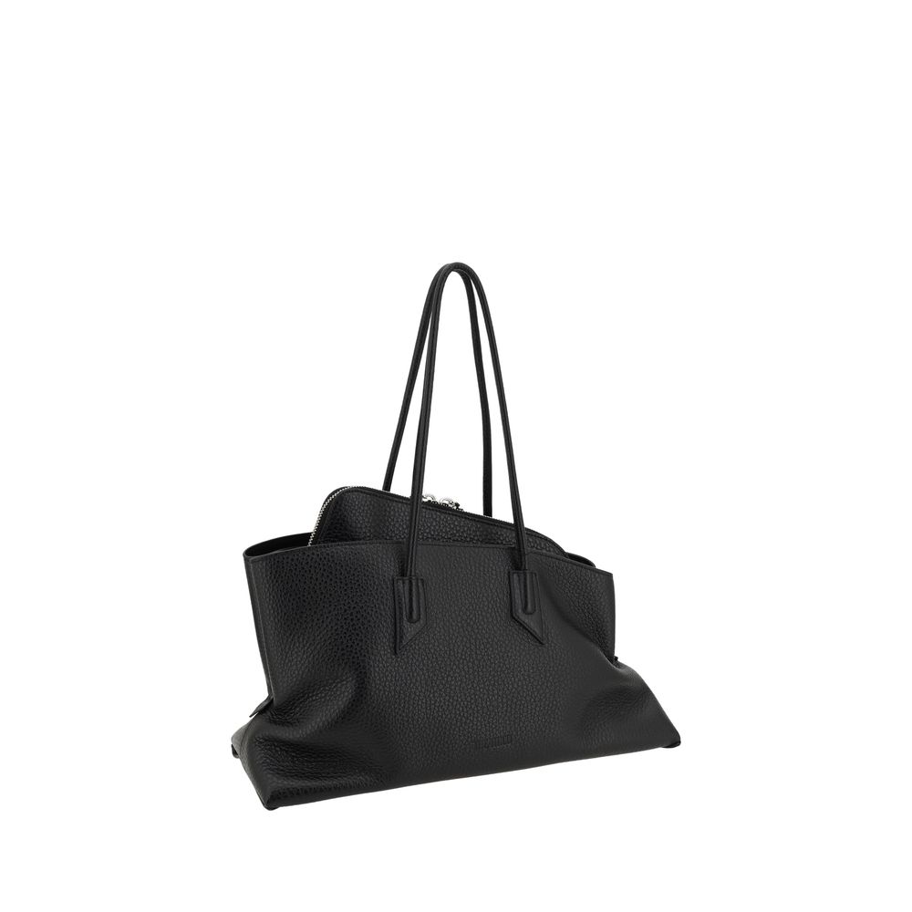 The Attico Black Calf Leather Bos Taurus Shoulder Bag