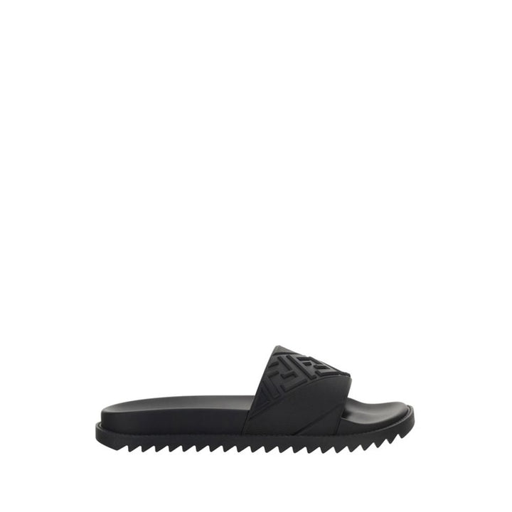 Fendi Black Rubber Sandals