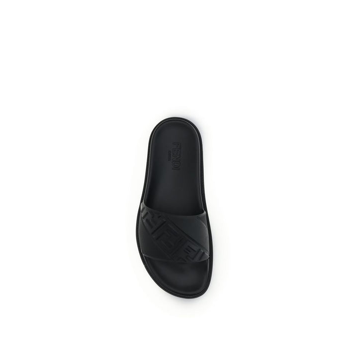 Fendi Black Rubber Sandals