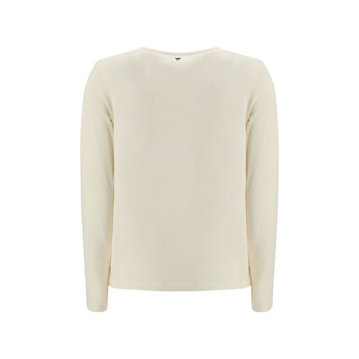 Max Mara Cream Cotton Long Sleeve T-Shirt