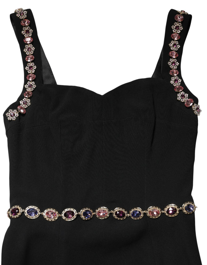 Dolce & Gabbana Black Embellished Sheath MermaidGown Dress