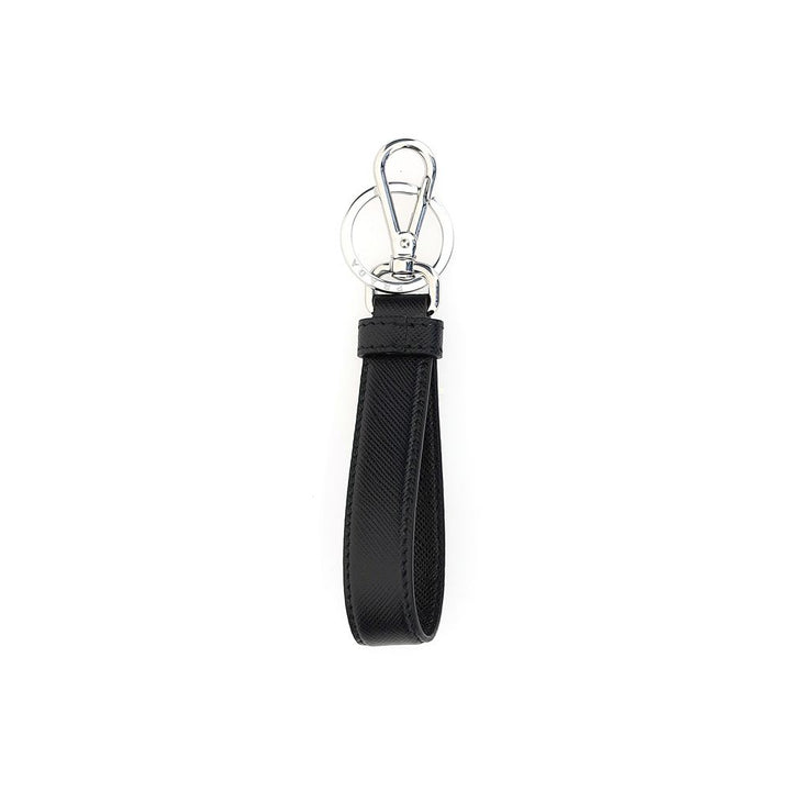 Prada Black Stainless Steel Keychain
