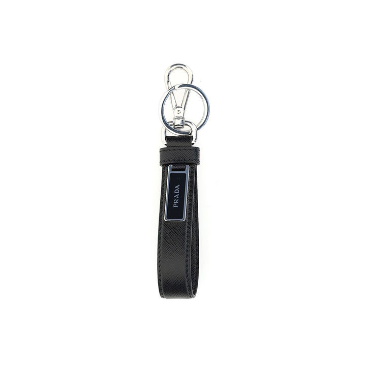 Prada Black Stainless Steel Keychain