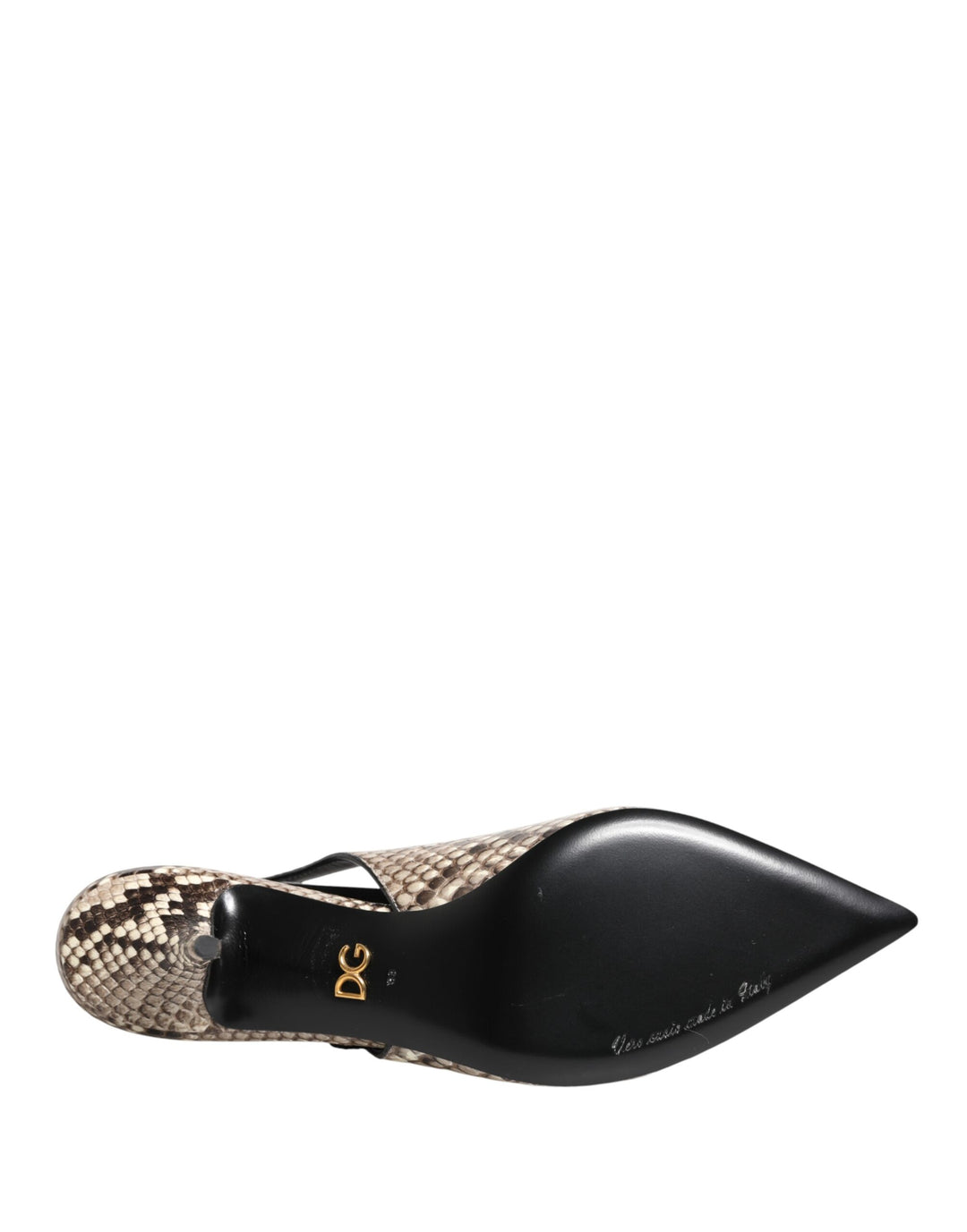 Dolce & Gabbana Multicolor Leather Heels Slingback Shoes