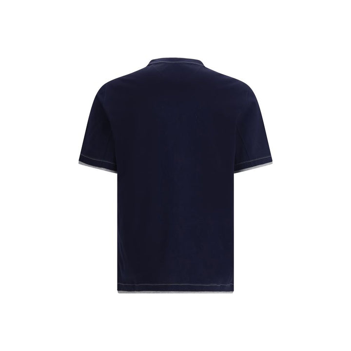 Brunello Cucinelli Blue Cotton T-Shirt