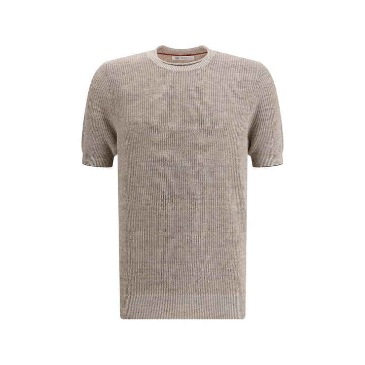 Brunello Cucinelli Beige Linen T-Shirt