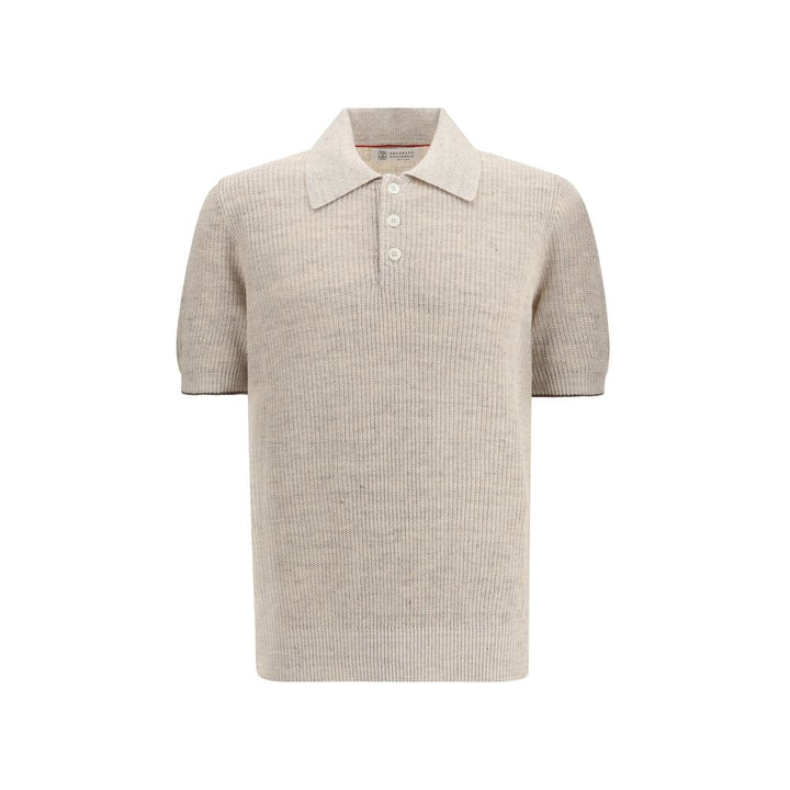 Brunello Cucinelli Beige Cotton Polo Shirt