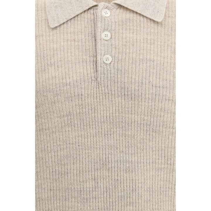 Brunello Cucinelli Beige Cotton Polo Shirt
