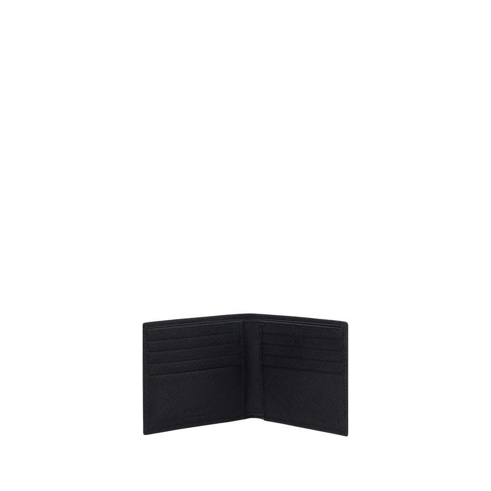 Prada Black Calf Leather Bos Taurus Wallet