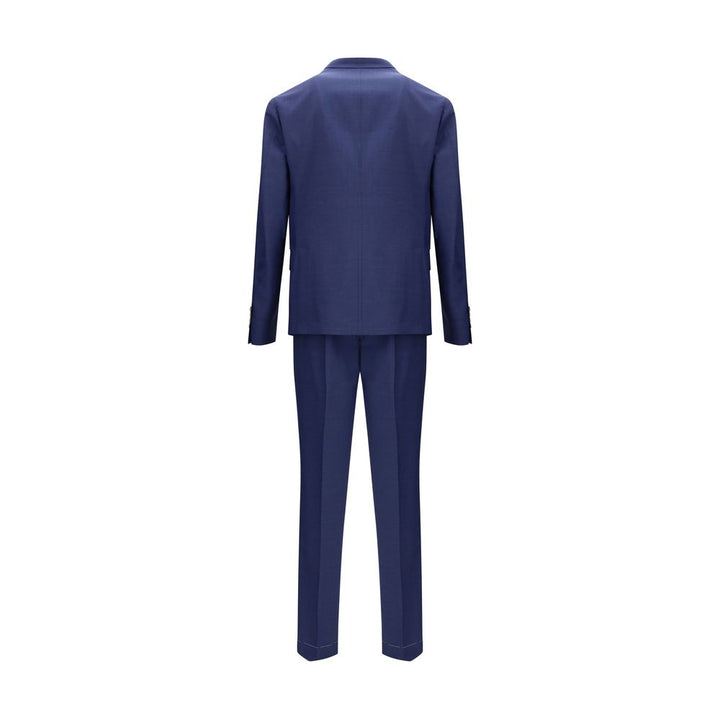 Brunello Cucinelli Blue Fleece Wool Two-Piece Suit