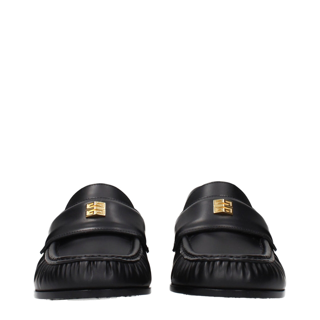 Givenchy Black Leather Slip-On Loafers
