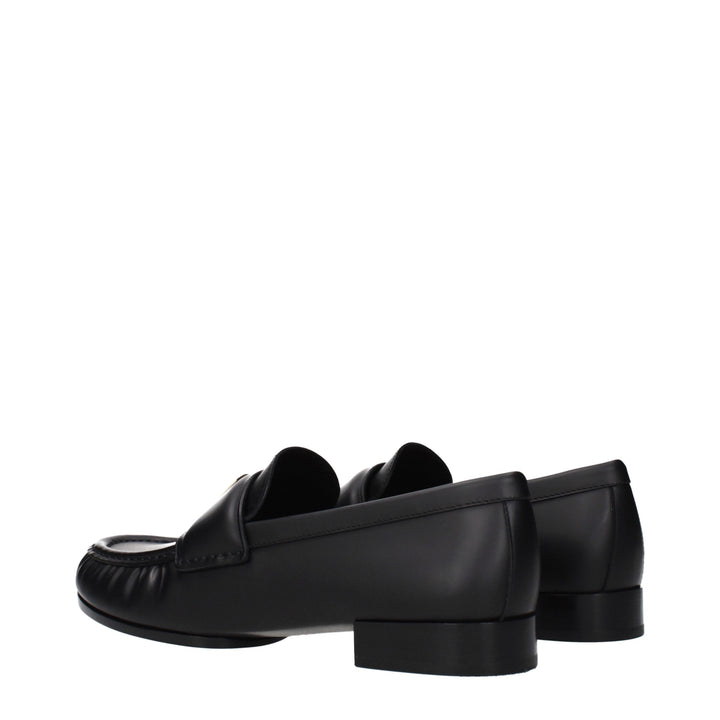 Givenchy Black Leather Slip-On Loafers