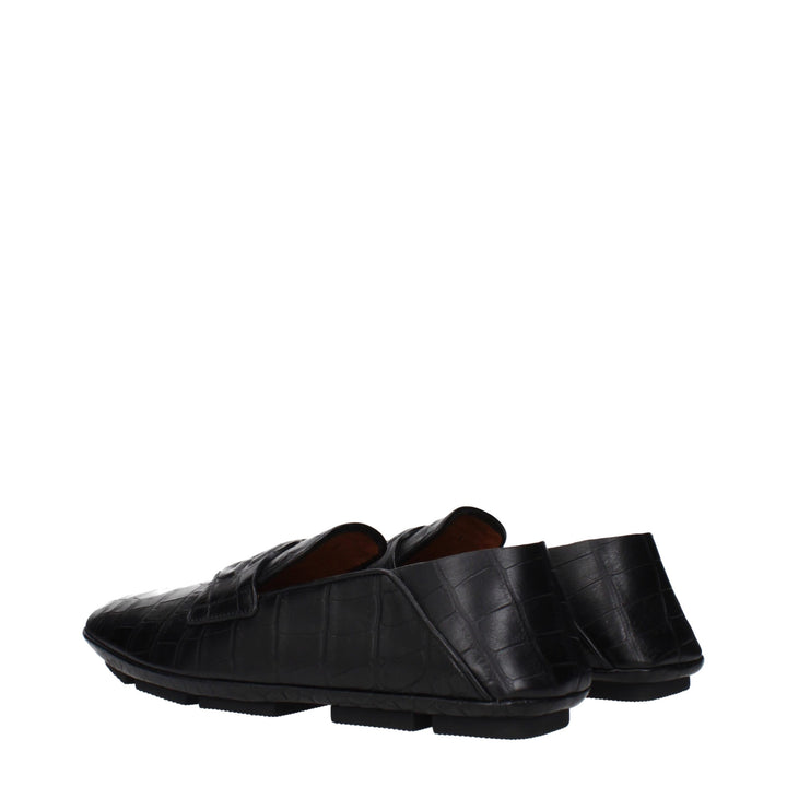 Dolce & Gabbana Black Leather Slip-On Loafers