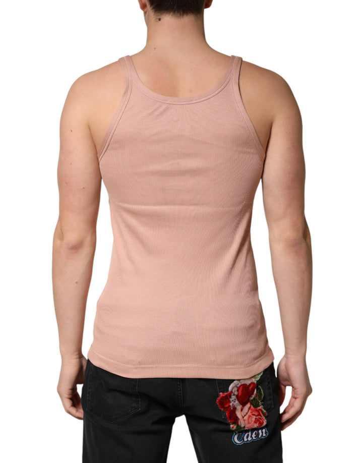 Dolce & Gabbana Pink Sleeveless Round Neck Tank Top  T-shirt