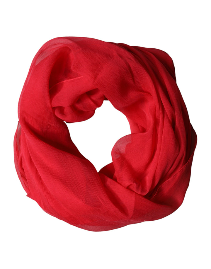 Dolce & Gabbana Red Stole Silk Neck Wrap Shawl Men Scarf
