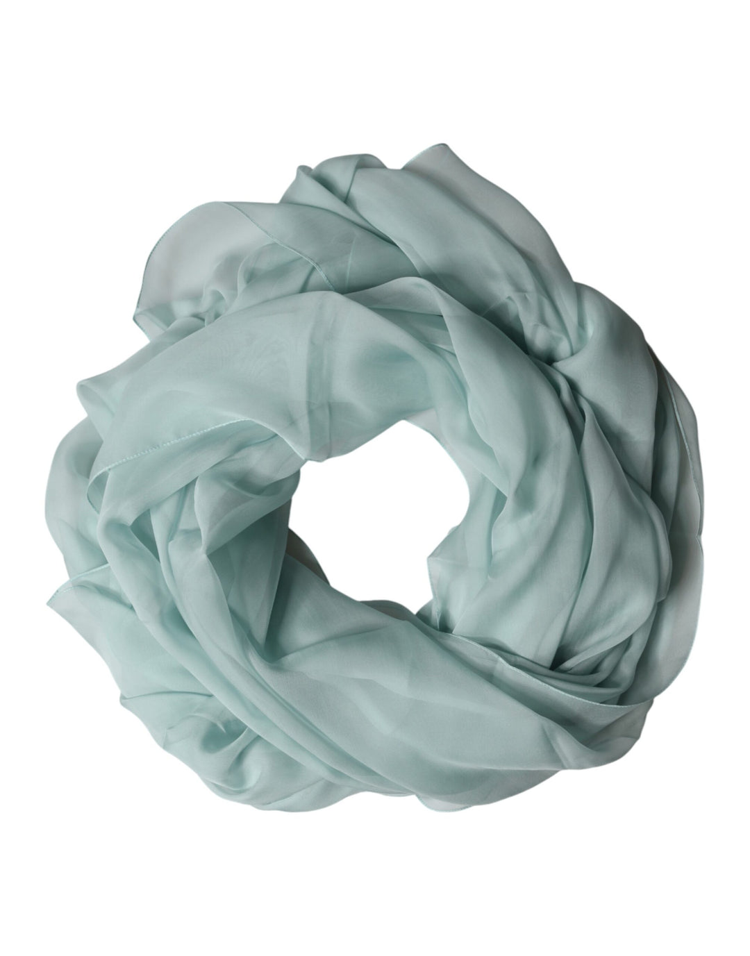 Dolce & Gabbana Light Teal Silk Stole Neck Wrap Shawl  Scarf