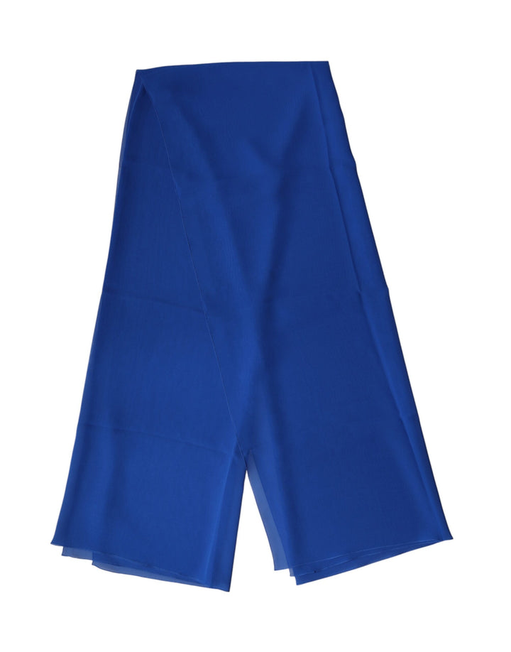 Dolce & Gabbana Blue Silk Stole Neck Wrap Shawl Men  Scarf
