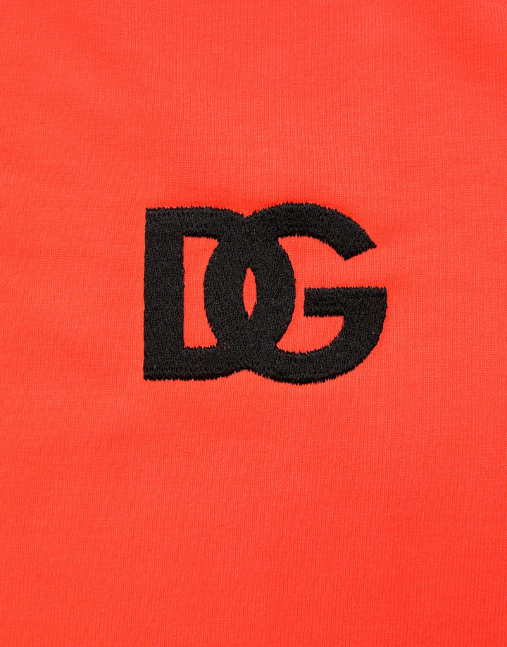 Dolce & Gabbana Neon Orange Polyester Crew Neck Men T-shirt