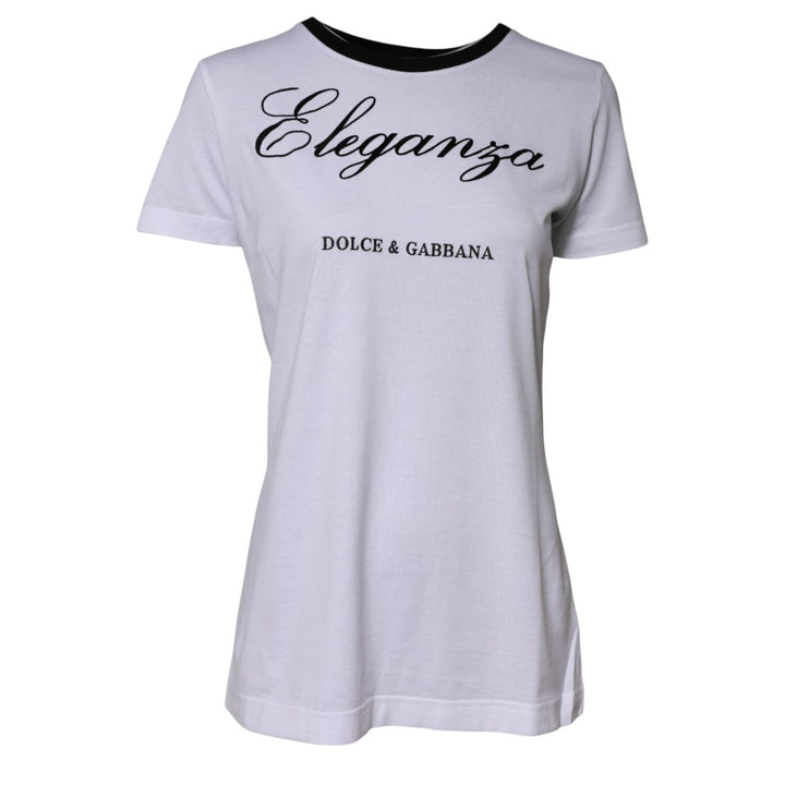 Dolce & Gabbana White Eleganza Cotton Crew Neck Tee T-shirt