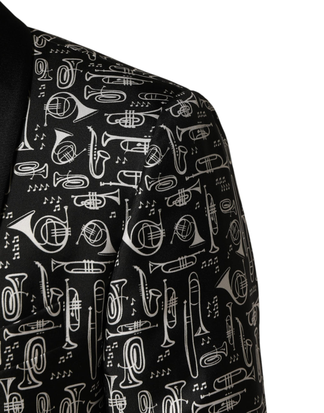 Dolce & Gabbana Black Jazz Club Silk Single Breasted Blazer